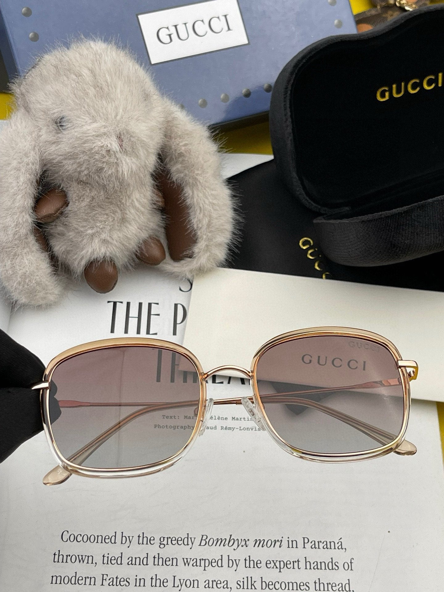 SQUARE FRAME SUNGLASSES G2242 IN ACETATE AND METAL