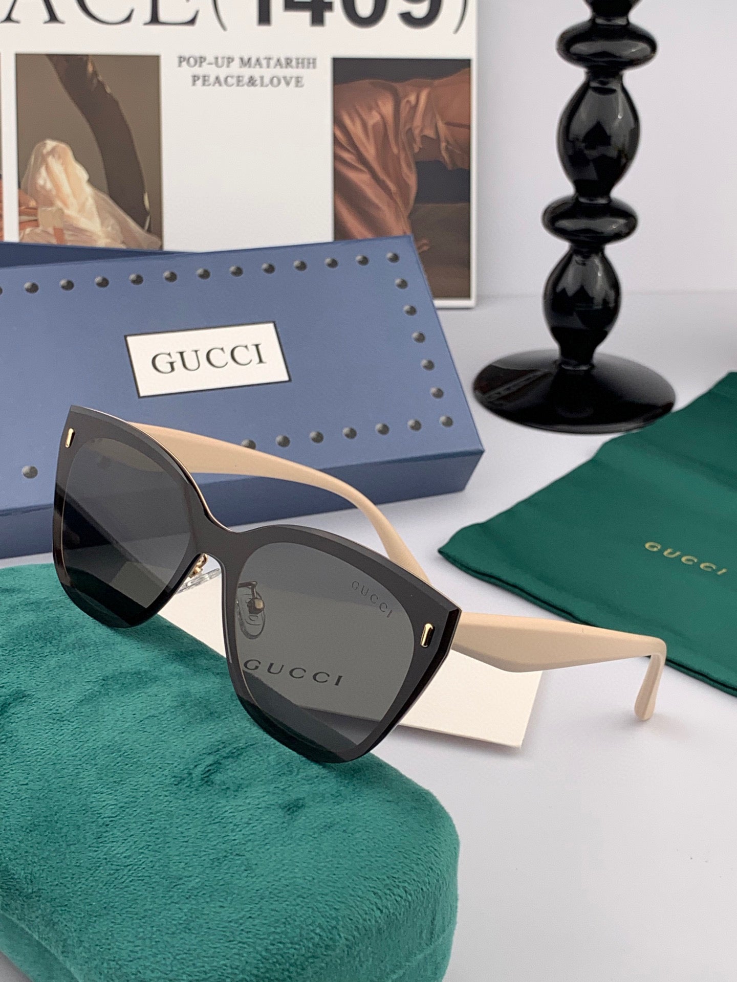 CAT-EYE FRAME SUNGLASSES G3322 IN ACETATE