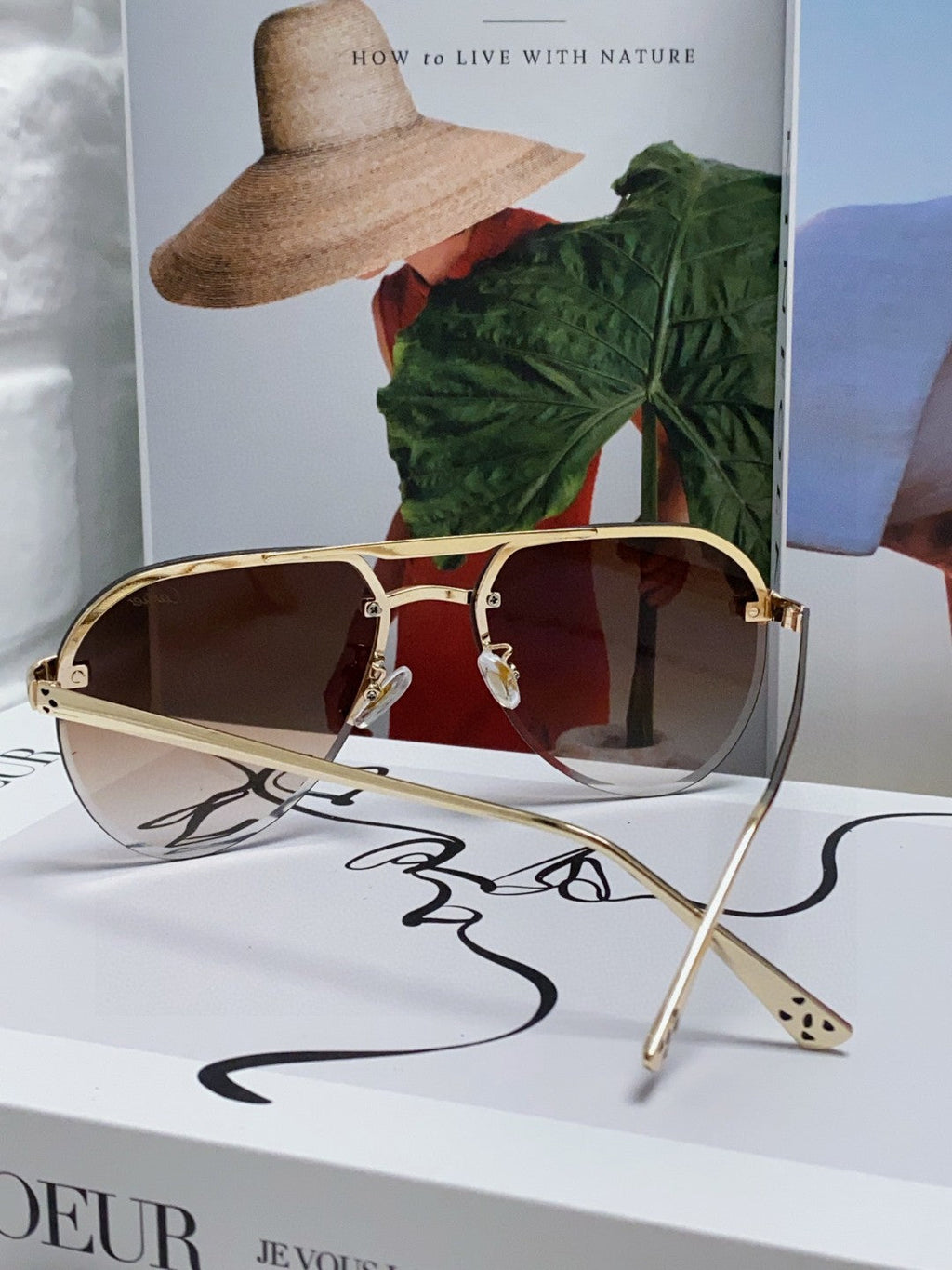 PANTHÈRE AVIATOR FRAME SUNGLASSES 562065 IN METAL