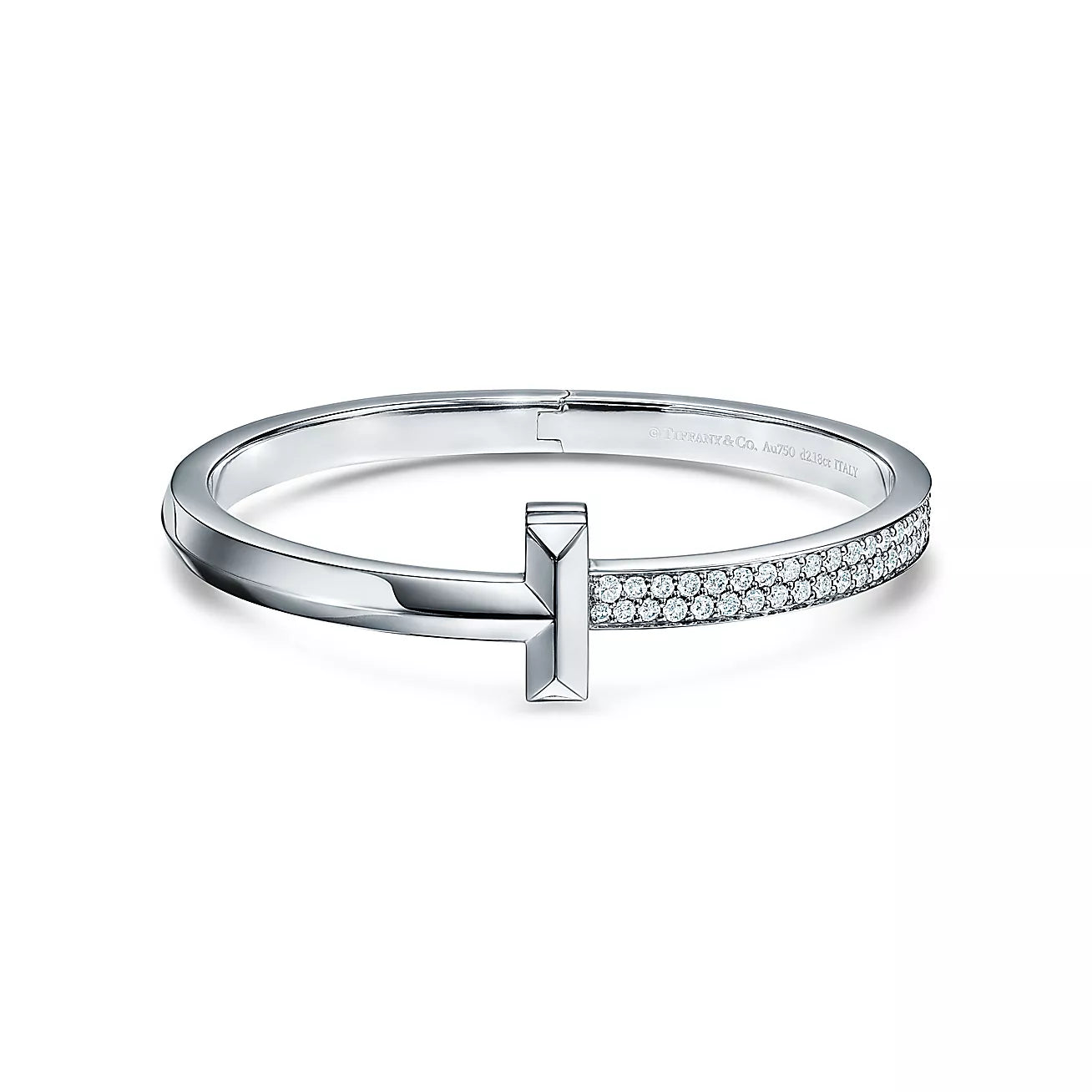 TIFFANY WIDE DIAMONDS HINGED BANGLE
